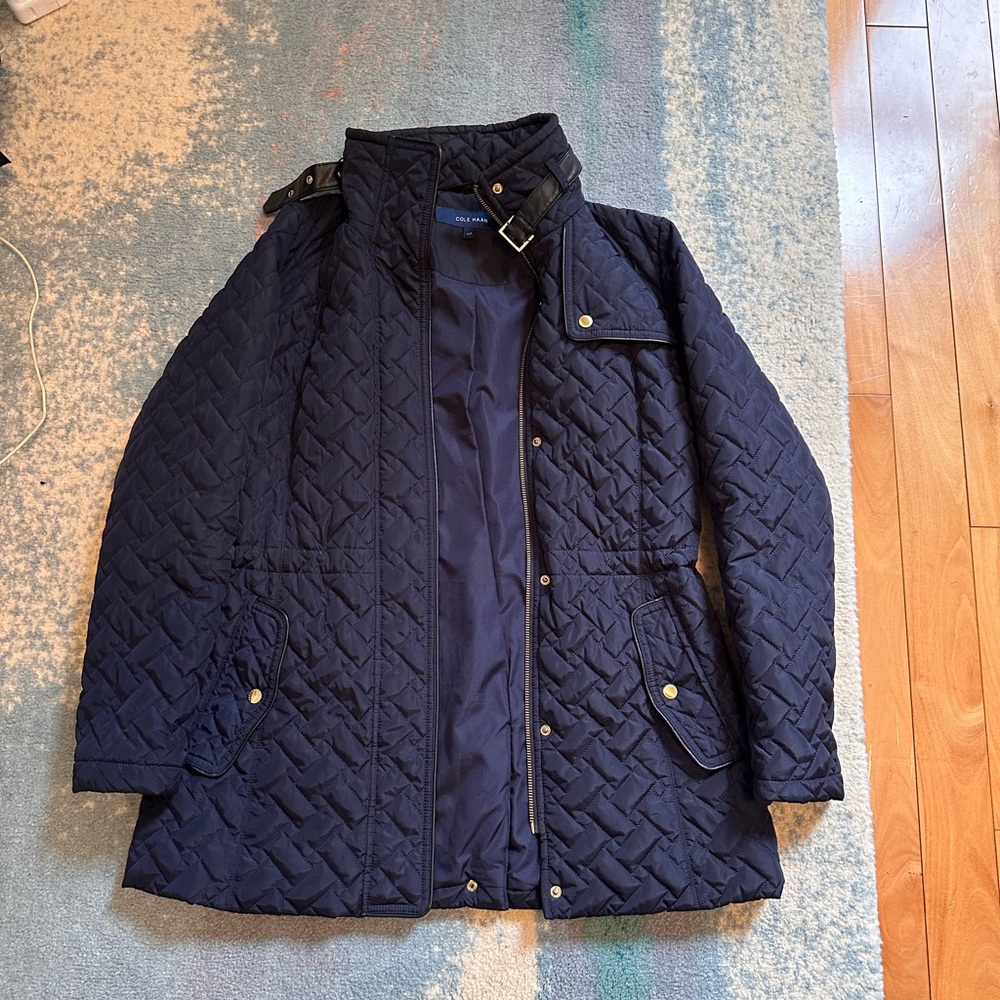 Cole Haan Navy Quilted Jacket